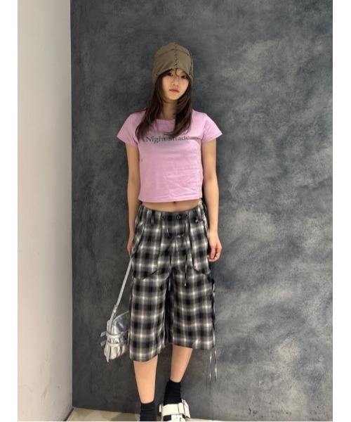SLY(スライ)の「DAMAGE LACE CHECK MIDDLE PT ダメージ レース チェック ミドル パンツ(スラックス・レディース・ブラック系その他2/ブラウン系その他2・1/2)」の18枚目の写真