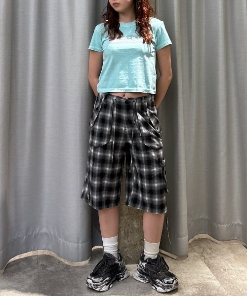 セール】DAMAGE LACE CHECK MIDDLE PT ダメージ レース チェック