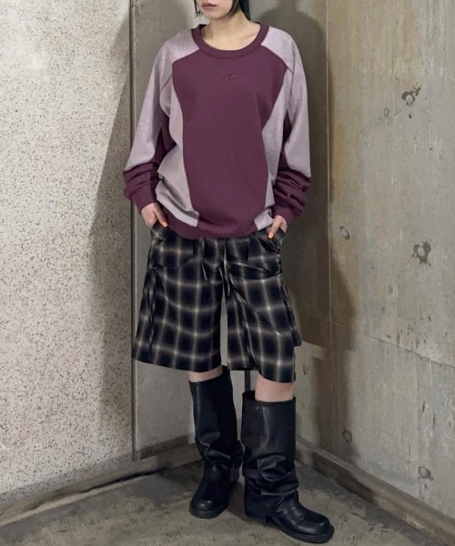 DAMAGE LACE CHECK MIDDLE パンツ SLY | DAMAGE LACE CHECK MIDDLE パンツ (パンツ ) |SHEL'TTER