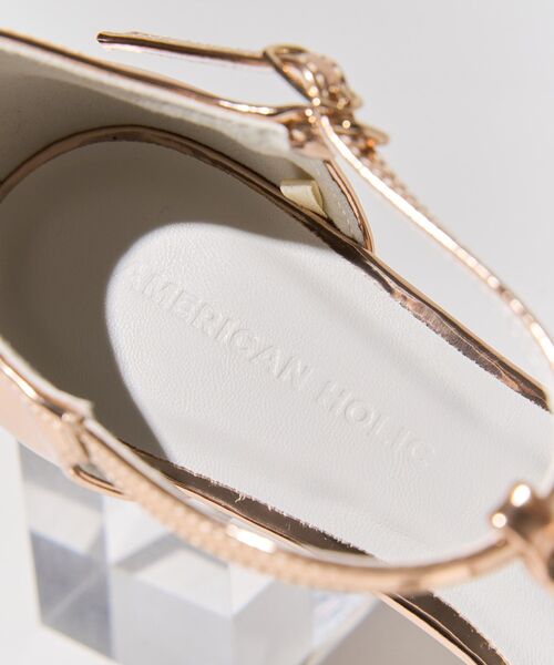 AMERICAN HOLIC（アメリカンホリック）の「ナロークロスストラップサンダル（サンダル・レディース・チャコールグレー/ピンクゴールド・S/M/L）」の12枚目の写真