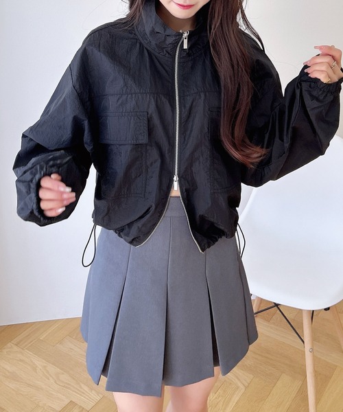 INGNI(イング)の「シアースタンドブルゾン(ブルゾン・レディース・アイボリー/ブラック/ブルー系・M)」の12枚目の写真