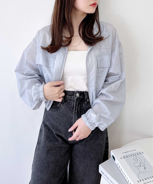 INGNI(イング)の「シアースタンドブルゾン(ブルゾン・レディース・アイボリー/ブラック/ブルー系・M)」の16枚目の写真