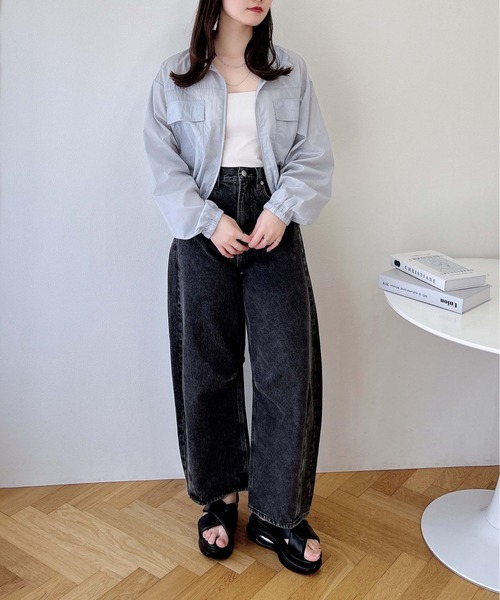 INGNI(イング)の「シアースタンドブルゾン(ブルゾン・レディース・アイボリー/ブラック/ブルー系・M)」の20枚目の写真
