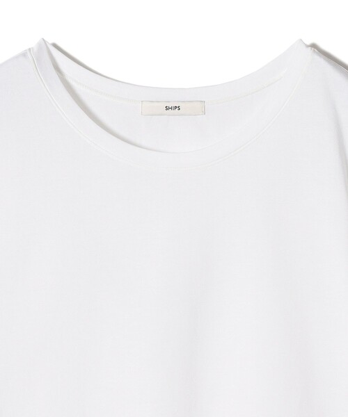 SHIPS（シップス）の「ギザコットン ベーシック TEE（Tシャツ/カットソー・レディース・ダークグレー/ホワイト・ONE SIZE）」の6枚目の写真