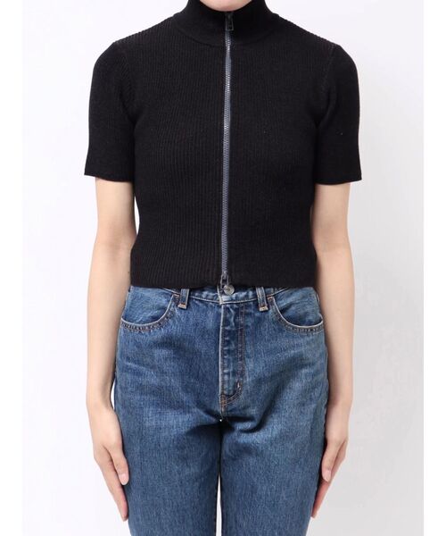 EMODA(エモダ)の「プレーティングハーフリブジップニット(ニット/セーター・レディース・グレー/ブラック/グリーン・FREE)」の15枚目の写真