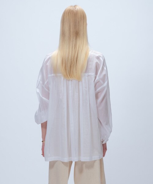 cloenc（クロエンス）の「【手洗い可】コットンシフォンギャザーブラウス（シャツ/ブラウス・レディース・ブラック/オリーブ/ホワイト・02）」の7枚目の写真