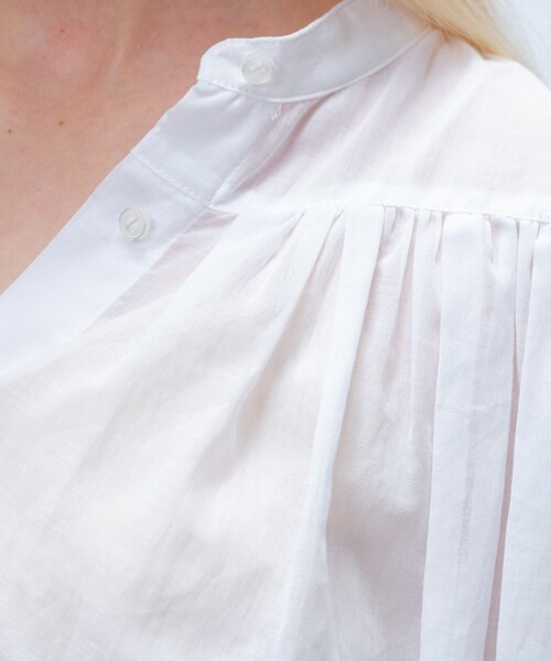 cloenc（クロエンス）の「【手洗い可】コットンシフォンギャザーブラウス（シャツ/ブラウス・レディース・ブラック/オリーブ/ホワイト・02）」の9枚目の写真