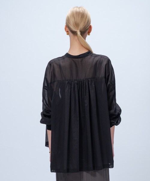 cloenc（クロエンス）の「【手洗い可】コットンシフォンギャザーブラウス（シャツ/ブラウス・レディース・ブラック/オリーブ/ホワイト・02）」の13枚目の写真