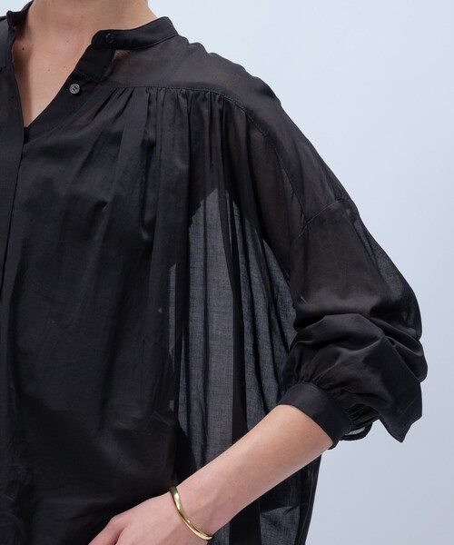 cloenc（クロエンス）の「【手洗い可】コットンシフォンギャザーブラウス（シャツ/ブラウス・レディース・ブラック/オリーブ/ホワイト・02）」の14枚目の写真