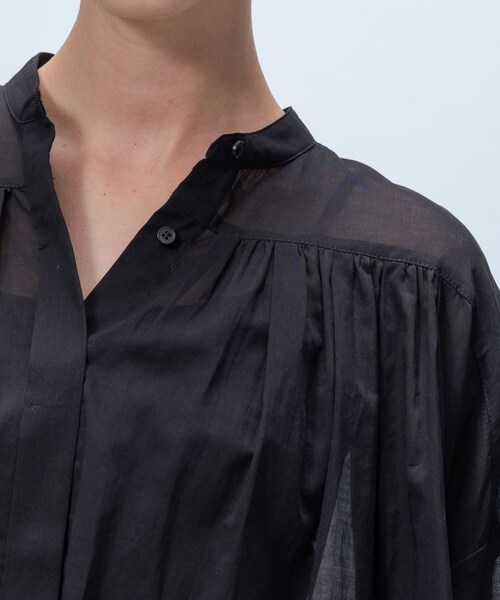 cloenc（クロエンス）の「【手洗い可】コットンシフォンギャザーブラウス（シャツ/ブラウス・レディース・ブラック/オリーブ/ホワイト・02）」の15枚目の写真
