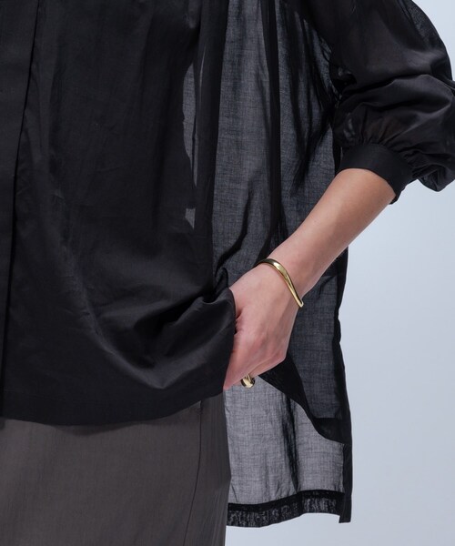 cloenc（クロエンス）の「【手洗い可】コットンシフォンギャザーブラウス（シャツ/ブラウス・レディース・ブラック/オリーブ/ホワイト・02）」の16枚目の写真