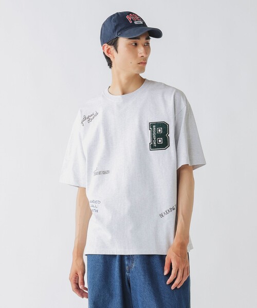 BEAMS HEART（ビームスハート）の「【ユニセックス】レタード ショート スリーブ Tシャツ（Tシャツ/カットソー・メンズ・ホワイト/ライトグレー・LARGE/SMALL/MEDIUM）」の6枚目の写真