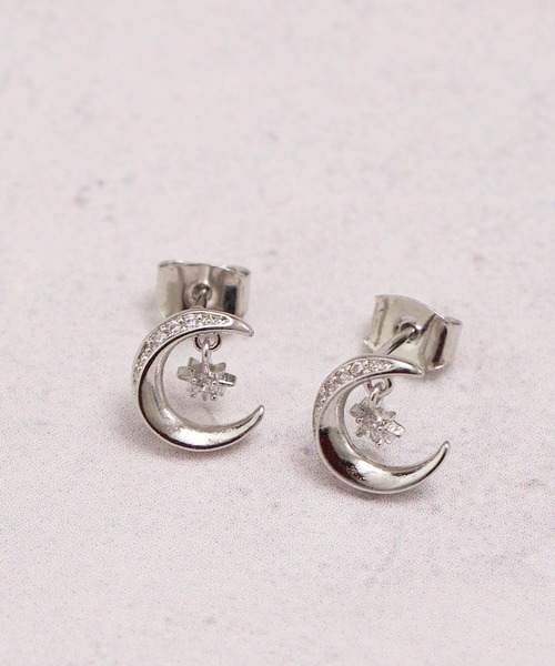 TONE SELECT GOODS（トーンセレクトグッズ）の「【Peony/ピオニー】/ビジュー付き　ムーンピアス　月（ピアス（両耳用）・レディース・ピンクゴールド/ゴールド/シルバー・FREE）」の6枚目の写真