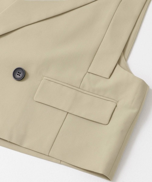 SENSE OF PLACE by URBAN RESEARCH(センスオブプレイスバイアーバンリサーチ)の「テーラードクロップドジレ(ベスト・レディース・ベージュ/ブラック/チャコールグレー・ONE)」の8枚目の写真