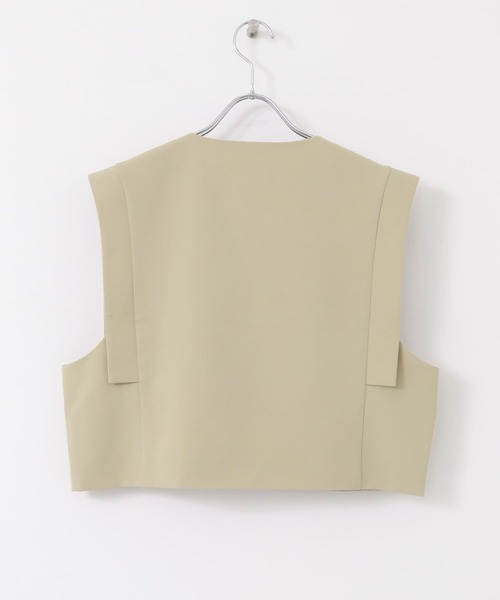 SENSE OF PLACE by URBAN RESEARCH(センスオブプレイスバイアーバンリサーチ)の「テーラードクロップドジレ(ベスト・レディース・ベージュ/ブラック/チャコールグレー・ONE)」の9枚目の写真