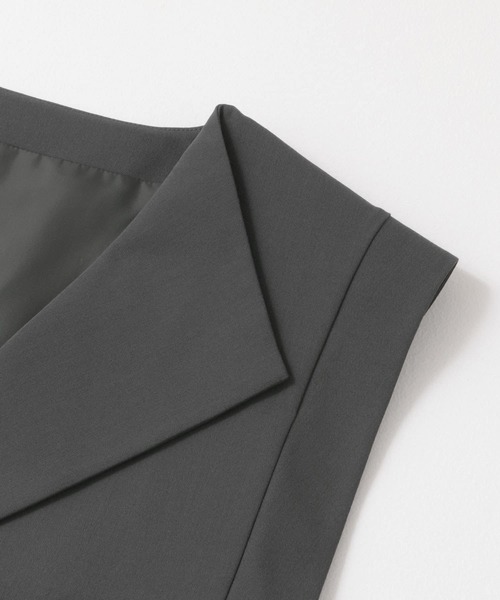 SENSE OF PLACE by URBAN RESEARCH(センスオブプレイスバイアーバンリサーチ)の「テーラードクロップドジレ(ベスト・レディース・ベージュ/ブラック/チャコールグレー・ONE)」の12枚目の写真