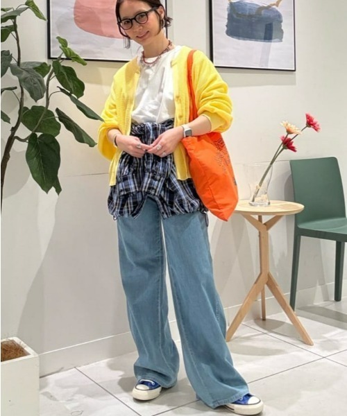 SOMETHING（サムシング）の「SOMETHING(サムシング)「SUMMER COOL」 涼しいワイドベーカーデニムパンツ（デニムパンツ・レディース・ライトインディゴブルー・M/L/XS/S）」の12枚目の写真