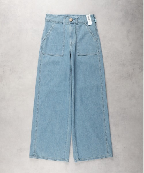 SOMETHING（サムシング）の「SOMETHING(サムシング)「SUMMER COOL」 涼しいワイドベーカーデニムパンツ（デニムパンツ・レディース・ライトインディゴブルー・M/L/XS/S）」の21枚目の写真