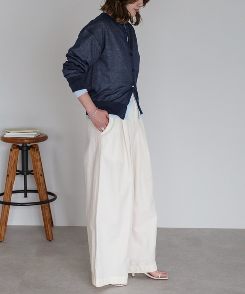 ボンジュールサガン BONJOUR SAGAN [SET]クルーネックラメシアーコンパクトカーディガン2点セット （LIGHT-BLUE×NAVY） ボンジュールサガン BONJOUR SAGAN [SET]クルーネックラメシアー