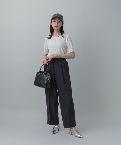 ぽちょ商品 GLOBAL WORK tシャツ レースシアープルオーバー半袖/MATINEE