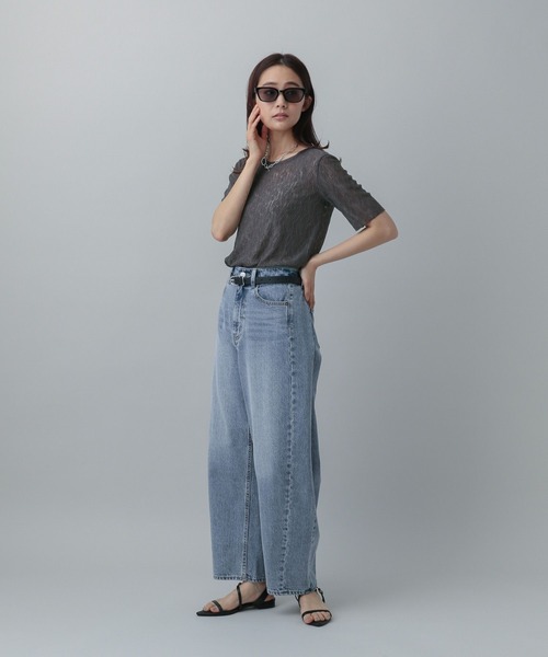 GLOBAL WORK（グローバルワーク）の「レースシアープルオーバー半袖/MATINEE LINE/327912（Tシャツ/カットソー・レディース・チャコールグレー/ブラック/アイボリー・MEDIUM/LARGE）」の5枚目の写真