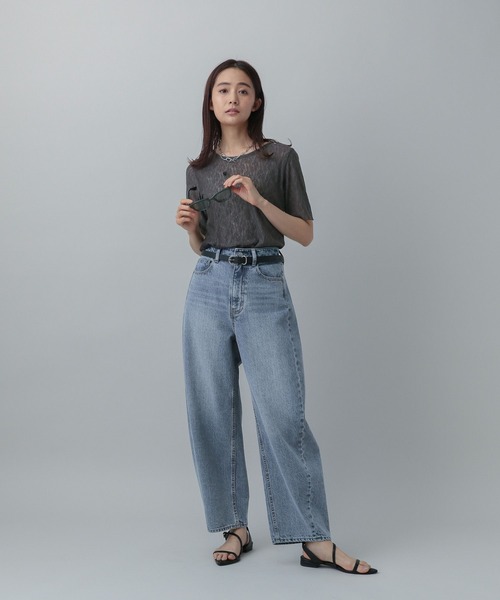 GLOBAL WORK（グローバルワーク）の「レースシアープルオーバー半袖/MATINEE LINE/327912（Tシャツ/カットソー・レディース・チャコールグレー/ブラック/アイボリー・MEDIUM/LARGE）」の7枚目の写真