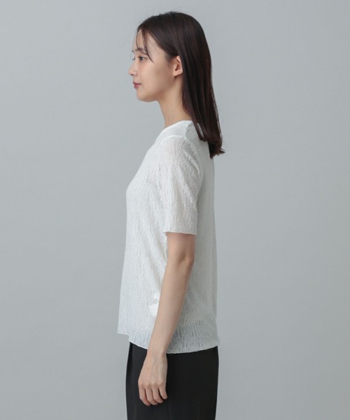 GLOBAL WORK（グローバルワーク）の「レースシアープルオーバー半袖/MATINEE LINE/327912（Tシャツ/カットソー・レディース・チャコールグレー/ブラック/アイボリー・MEDIUM/LARGE）」の13枚目の写真