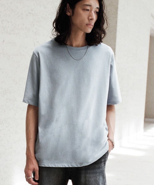 WYM LIDNM（ウィム バイ リドム）の「EXTRA FINE COTTON BASIC TEE -SLIM CROPPED FIT-（Tシャツ/カットソー・メンズ・ブラック/ホワイト/モカ/チャコール/グレー系/ブラウン系/グレイッシュベージュ/ダークブラウン/グリーン系/グレイッシュブルー・L/M/S/XS/XL）」の10枚目の写真