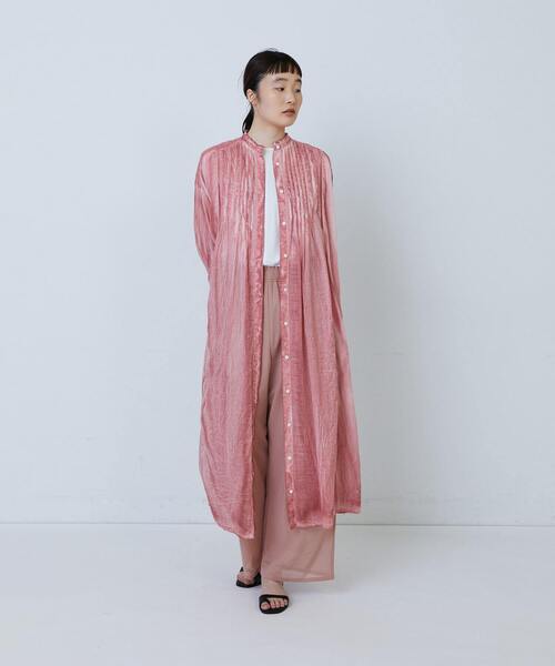 LOISIR（ロワズィール）の「【MTサイズ有り】インドピグメントダイシャツワンピース（ワンピース・レディース・ピンク/ネイビー・M/MT）」の3枚目の写真