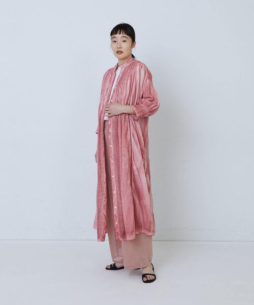 LOISIR（ロワズィール）の「【MTサイズ有り】インドピグメントダイシャツワンピース（ワンピース・レディース・ピンク/ネイビー・M/MT）」の4枚目の写真