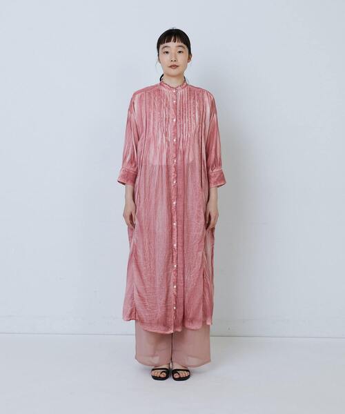 LOISIR（ロワズィール）の「【MTサイズ有り】インドピグメントダイシャツワンピース（ワンピース・レディース・ピンク/ネイビー・M/MT）」の8枚目の写真