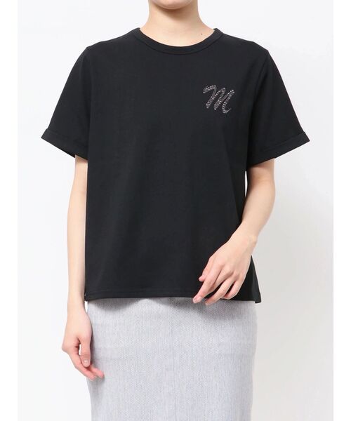 TONAL（トーナル）の「MロゴTシャツ（Tシャツ/カットソー・レディース・オフホワイト/ブラック・MEDIUM）」の2枚目の写真