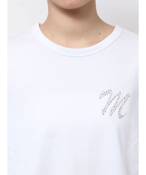 TONAL（トーナル）の「MロゴTシャツ（Tシャツ/カットソー・レディース・オフホワイト/ブラック・MEDIUM）」の9枚目の写真