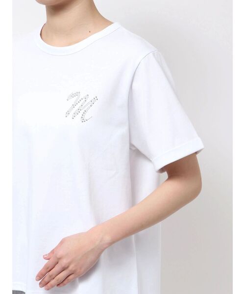 TONAL（トーナル）の「MロゴTシャツ（Tシャツ/カットソー・レディース・オフホワイト/ブラック・MEDIUM）」の8枚目の写真
