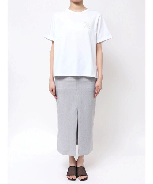 TONAL（トーナル）の「MロゴTシャツ（Tシャツ/カットソー・レディース・オフホワイト/ブラック・MEDIUM）」の5枚目の写真