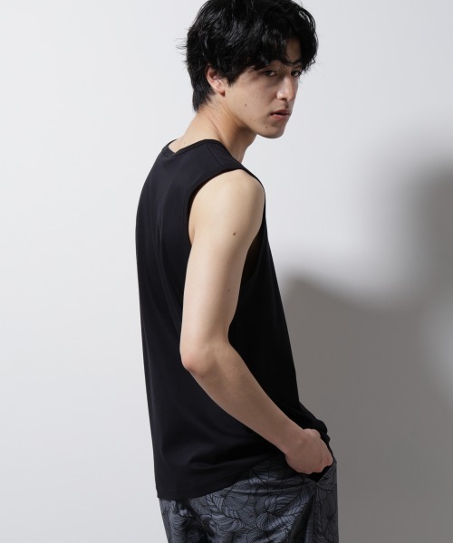 NANO universe（ナノユニバース）の「シルケットスムースノースリブプルオーバー（タンクトップ・メンズ・ブラック/スミクロ/ホワイト・S/M/L）」の22枚目の写真