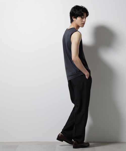 NANO universe（ナノユニバース）の「シルケットスムースノースリブプルオーバー（タンクトップ・メンズ・ブラック/スミクロ/ホワイト・S/M/L）」の11枚目の写真