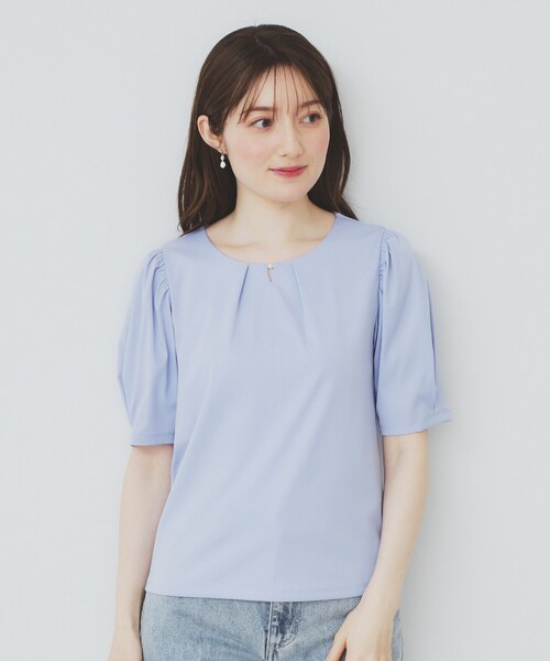 index(インデックス)の「フロントパール調タックパフトップス【UV/接触冷感/洗濯機洗い可】(Tシャツ/カットソー・レディース・チャコールグレー/ライトイエロー系/ナチュラル/ライトブルー・36/38/40/42)」の22枚目の写真