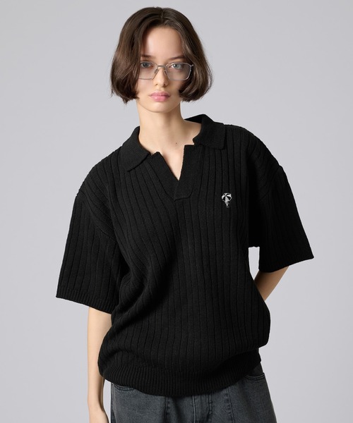 SKIPPER POLO KNIT SHIRT / スキッパーポロニットシャツ（ポロシャツ