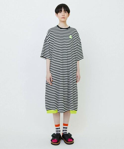 FRAPBOIS(フラボア)の「ボーダーカットワンピ(ワンピース・レディース・ブルー/ホワイト・1)」の9枚目の写真