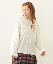 セール トップス カットソー ブラウス ミルクフェド MILKFED LACE FRILL TOP 103201013031 レース フリル レディース MILKFED. セール トップス カットソー ブラウス ミルクフェド