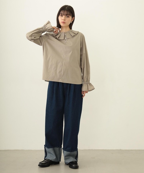 セール トップス カットソー ブラウス ミルクフェド MILKFED LACE FRILL TOP 103201013031 レース フリル レディース MILKFED. セール トップス カットソー ブラウス ミルクフェド