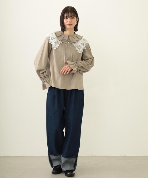 MILKFED.（ミルクフェド）の「MULTI RUFFLE COLLAR BLOUSE（シャツ/ブラウス・レディース・ブラック/ホワイト/ベージュ・ONE SIZE）」の6枚目の写真
