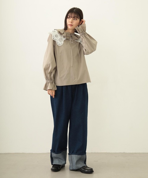 MILKFED.（ミルクフェド）の「MULTI RUFFLE COLLAR BLOUSE（シャツ/ブラウス・レディース・ブラック/ホワイト/ベージュ・ONE SIZE）」の7枚目の写真