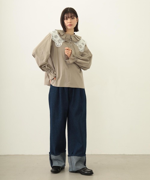 MILKFED.（ミルクフェド）の「MULTI RUFFLE COLLAR BLOUSE（シャツ/ブラウス・レディース・ブラック/ホワイト/ベージュ・ONE SIZE）」の8枚目の写真
