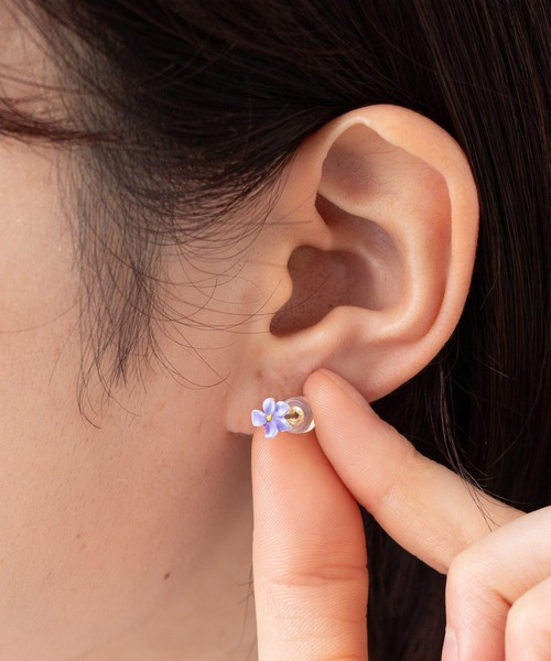 semomo シルバーフラワーモチーフピアス silver single flower motif earring / pierce | I