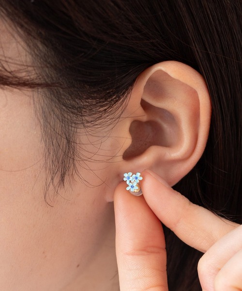 semomo シルバーフラワーモチーフピアス silver single flower motif earring / pierce | I