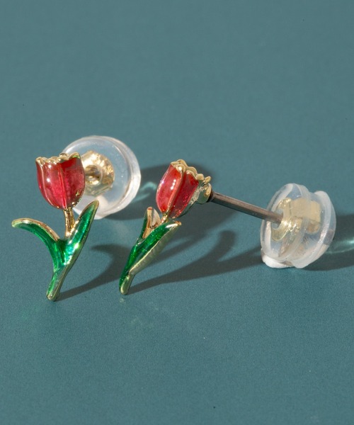 花言葉モチーフ ピアス flower letter 【日本製】（ピアス（両耳