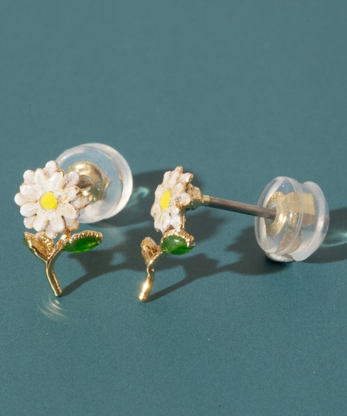 花言葉モチーフ ピアス flower letter 【日本製】（ピアス（両耳