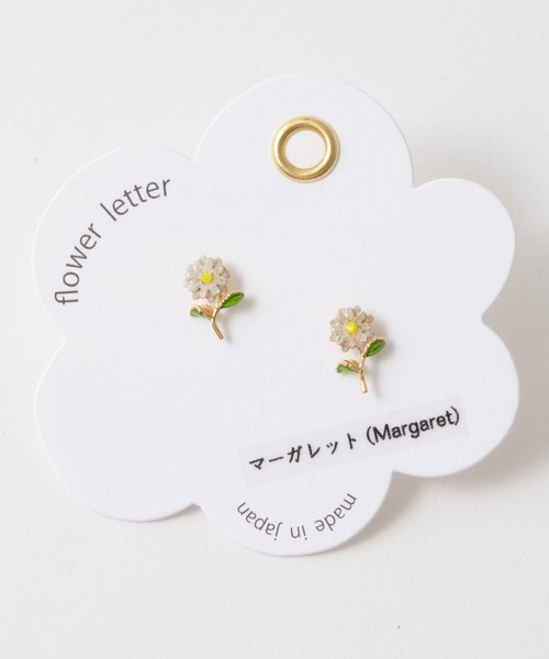 花言葉モチーフ ピアス flower letter 【日本製】（ピアス（両耳